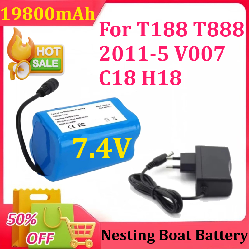 Fish Finder Charger - Bateria de 7.4v 19800mah com carregador