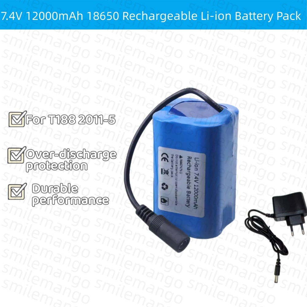 Fish Finder Charger - Bateria de 7.4V 12000mAh com Carregador